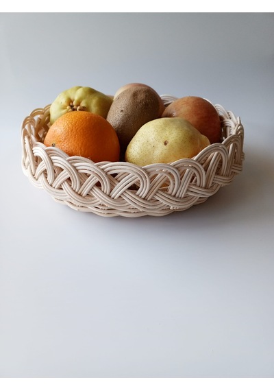 Bambu El Yapımı Çok Amaçlı Sepet 26 Cm Bej