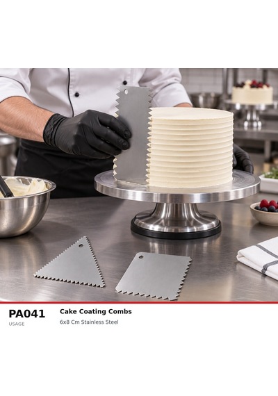 Fida Etal Pasta Dekor Tarağı, Pasta Sıvama Tarağı Dikdört Gümüş