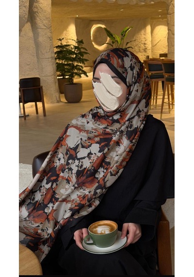 Qalortex Scarf Pamuklu Garden Desen Şal-taba
