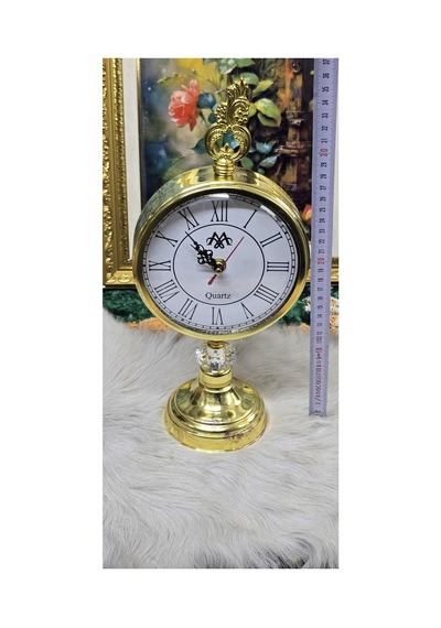 Masaüstü Dekoratif Quartz Saat Altın Renk Vintage Tasarım