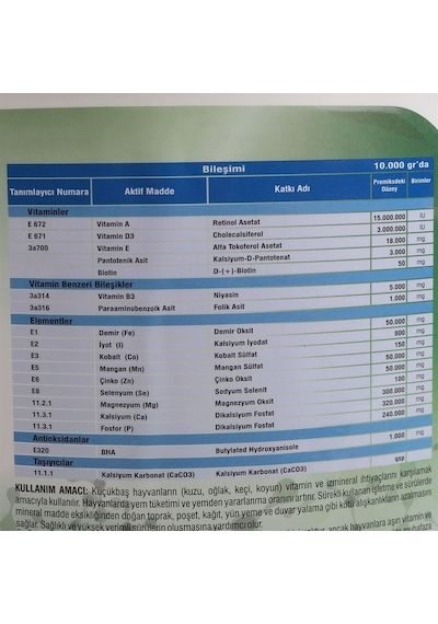 Vetasupra Ovıne Amino Asit İçerikli Hayvan Yem Katkı - 10 Kg