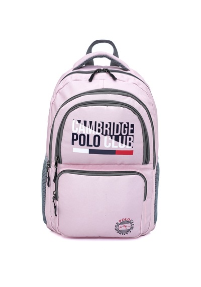 Benittokids Cambridge Polo Club Minimalist Tasarım Unisex Çok Gözlü Sırt Çantası Pembe