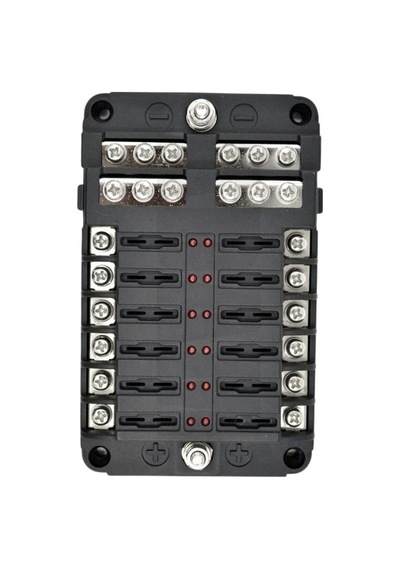 Shuıvan Şase Baralı Dc Sigorta Kutusu 12'li 12v/24v - İkaz Işıklı-2013