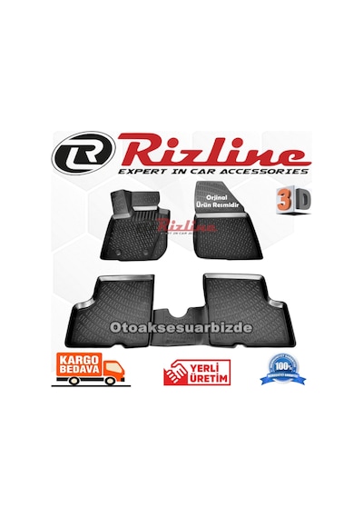 Dacia Logan 3D Paspas Havuzlu Siyah Sedan 2004-2012 Arası Rizline N11.2366