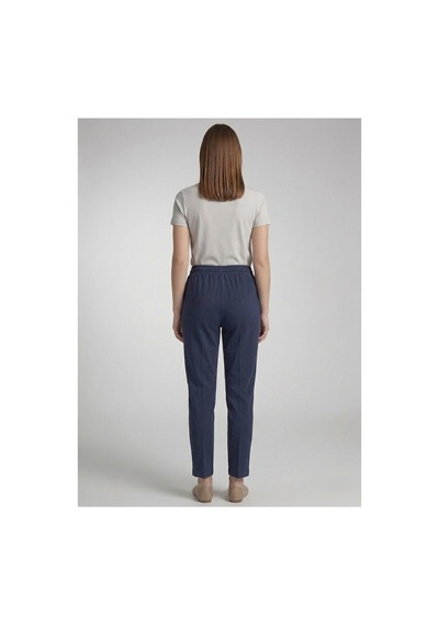 Milera Lacivert Beli Lastikli Bağcıklı Rahat Klasik/havuç Kesim Double Kumaş Pantolon Lacivert - 884222785 Lacivert