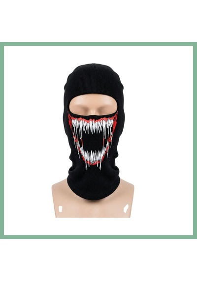 Bşkvirgo Unisex Canavar Diş Baskılı Balaklava 1 Adet Tek Beden Viskoz Kask İçi Motosiklet Maskesi Renk: Siyah Beden: Standart Bsk2026