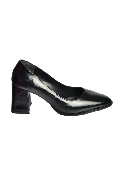 Fox Shoes V676680060 Siyah Rustik Kalın Topuklu Kadın Ayakkabı Siyah