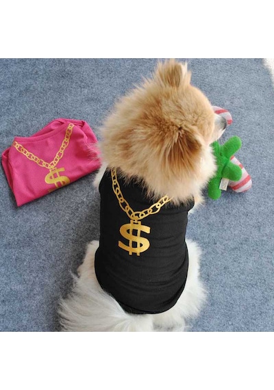 Köpek Ve Kedi İçin Siyah Dolar Pet Kıyafeti