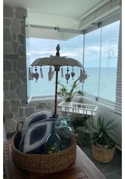Prodiva Dekoratif El Yapımı Bali Şemsiye, Krem, 80 Cm