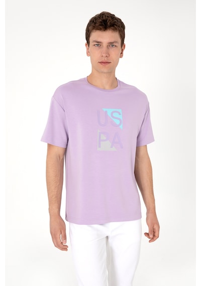 U.S. Polo Assn. Erkek Comfort Fit Lila Bisiklet Yaka Tişört 50299882-VR034