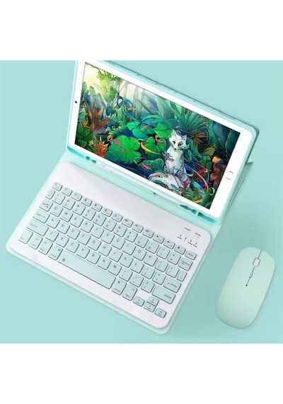 Bluetooth Kablosuz Klavye Ve Mouse Seti Kablosuz Klavye Renkli 150h Şarjlı