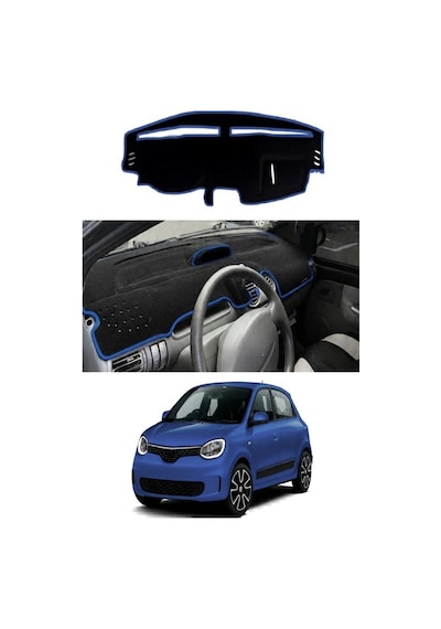 Renault - Twingo 1992-2007 Uyumlu Torpido Koruma Kılıfı - Mavi Şeritli