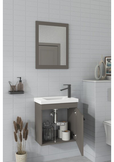 Biani Fix Hera 50 Cm Banyo Dolabı Renk Latte Biani Fix Hera 50 Cm Banyo Dolabı Renk Latte