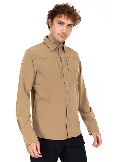 312 Likralı Esnek Taktik Outdoor Bej Gömlek