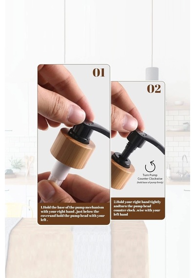 Hands Dishes 2 Li Siyah Beyaz Dekoratif Mutfak Banyo Sıvı Cam Sabunluk Seti 500ml Bambu Stantlı Set Siyah Beyaz