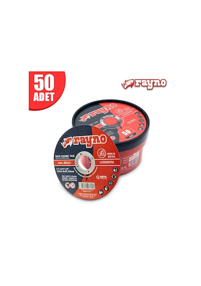 Rayno Metal Kesici 115x1.0x22.23 Inox Kesme Taşı - 50 Adet - Ryn10020