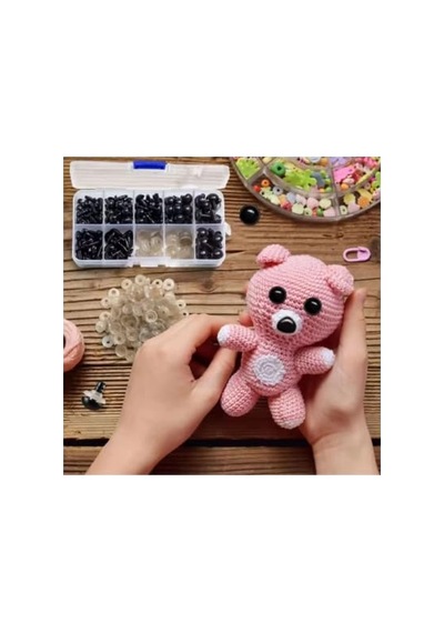 Amigurumi Vidalı Göz Kutulu Set, Oyuncak Plastik Göz, Peluş Oyuncak İçin 100 Adet
