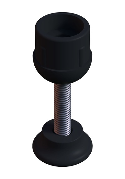 Cateksss 28 Mm Kademeli Plastik Rotil Ayak - Boru Profil Ayağı Tezgah Ayarlı Ayak Siyah - 6 Lı Paket