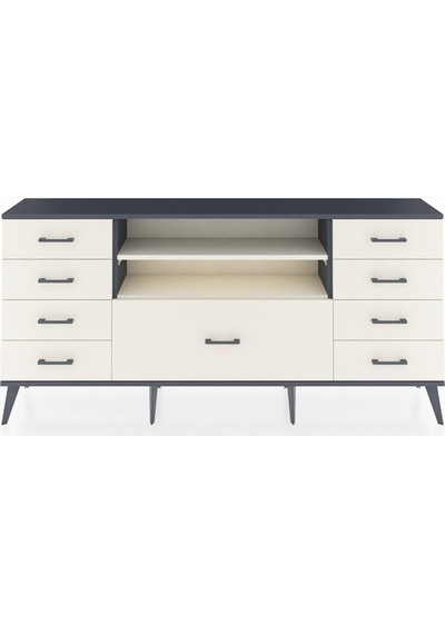 Arges Konsol 2 Raflı 9 Çekmeceli 176x30x83 Antrasit-aytaşı/aytaşı Aytaşı/aytaşı