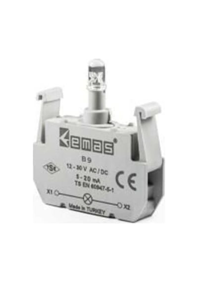 Emas B9 Yedek LED'li 12-30V AC/DC Yeşil Sinyal Blok