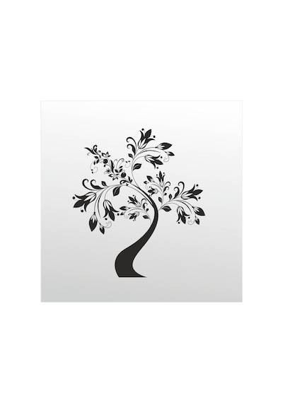 Folyo Sticker Ağaç Deseni 100cm Uzunluk Siyah