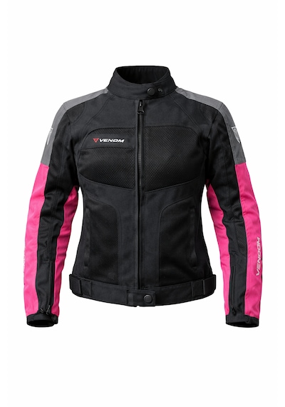 Venom Dynamic 4 Mevsim Ce Korumalı Pembe Kadın Motorcu Montu Bir Beden Büyük Alınız