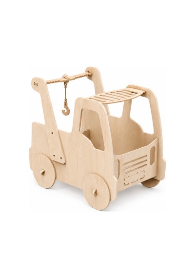 Ahşap Arazi Aracı Vinçli Montessori İlk Adım Yürüteci Ve Oyuncak Araba
