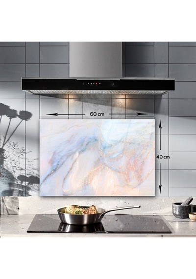 Decorita Supreme Mermer Görünümlü | Cam Ocak Arkası | 40cm x 60cm