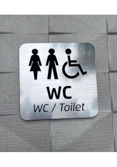 Metallice Silver Seri Wc Yönlendirme Tabelası