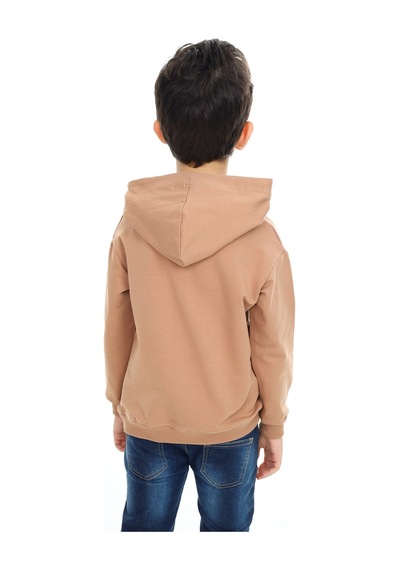 Toontoy Kids Toontoy Erkek Çocuk Relax Fit Kapüşonlu Cepli Düşük Omuz Baskılı Sweatshirt - 2 İplik Kahverengi Toontoy Kids Toontoy Erkek Çocuk Relax Fit Kapüşonlu Cepli Düşük Omuz Baskılı Sweatshirt - 2 İplik Kahverengi