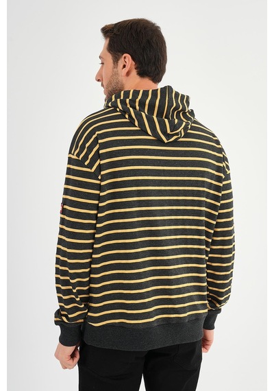 Alexandergardı Çizgili Kapüşonlu Sweatshırt Unx-00242 001