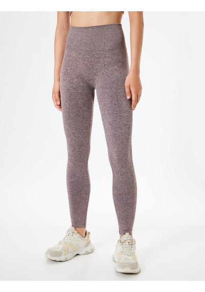 Koton Dikişsiz Tayt Spor Yüksek Bel Tül Detaylı Kırçıllı Slim Fit Bordo 5wak40195nk Bordo