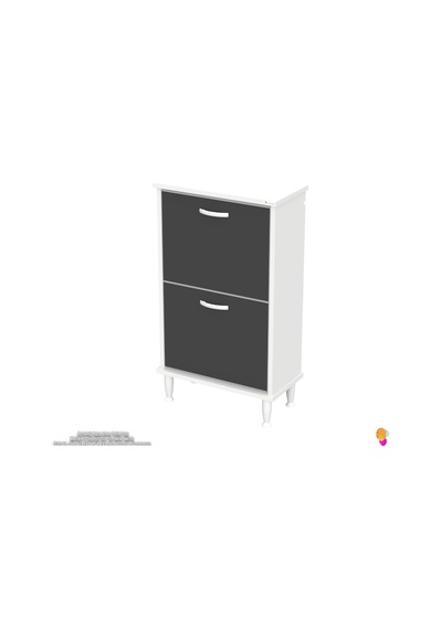Modilayn Umay Kapı Önü 52x 90x 26 Cm Lik 2 Düşer Kapak 4 Göz Bölmeli Ayakkabılık Antrasit - Beyaz Modilayn Umay Kapı Önü 52x 90x 26 Cm Lik 2 Düşer Kapak 4 Göz Bölmeli Ayakkabılık Antrasit - Beyaz
