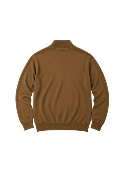 Battalmoda Erkek Büyük Beden Kivi Kahvesi Fermuarlı Dik Yaka Pamuklu Kazak 3xl-4xl-5xl-6xl