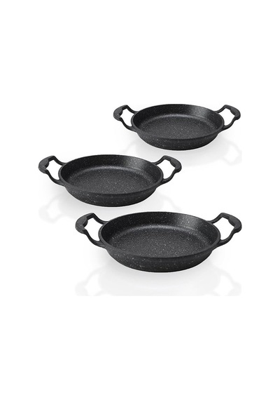 Bayraktar Döküm 3'lü Granit Sahan Tava Seti 22cm-20cm-18cm