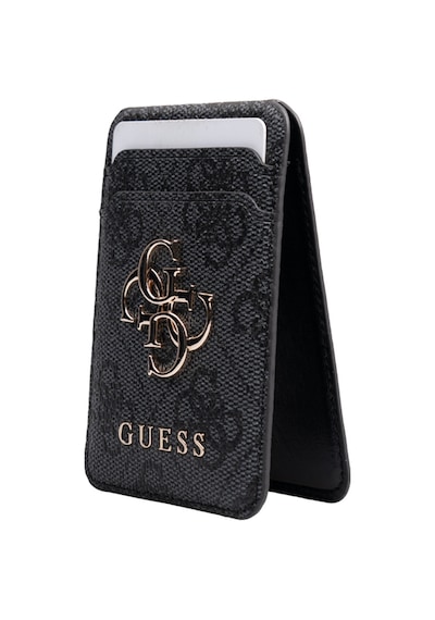 Apple Uyumlu iPhone  17 Pro Max Guess Lisanslı 4g Ve Yazı Logolu Kılıf + Kartlık + Askı İpi 3in1 Set Siyah Siyah