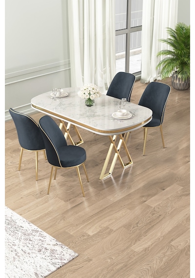 Canisa Lai Serisi 90x168 Lak Panel Beyaz Mermer Desen Masa Ve 4 Antrasit Sandalye Gold Kaplama Ayak Beyaz Mermer Masa Antrasit Sandalye Ayaklar Gold Canisa Lai Serisi 90x168 Lak Panel Beyaz Mermer Desen Masa Ve 4 Antrasit Sandalye Gold Kaplama Ayak Beyaz Mermer Masa Antrasit Sandalye Ayaklar Gold