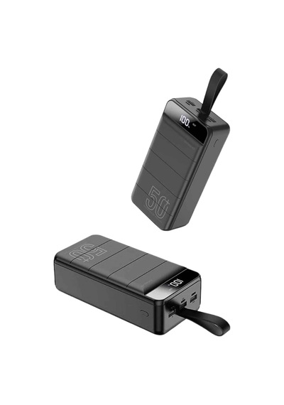 Taşınabilir Powerbank 50.000 Mah 4 Girişli Hızlı Şarj Led Göstergeli Fenerli Şarj Sarı