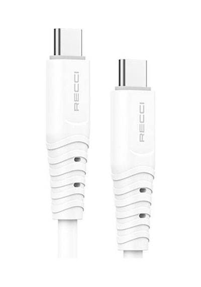 Recci RTC-P09CC Silicone Serisi 65 W Hızlı Şarj Özellikli 1.5 M Type-C PD Kablo Beyaz