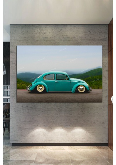 Vosvos Mint Yeşili Vintage Vosvos Dekoratif KanvasTAblo 100 x 70