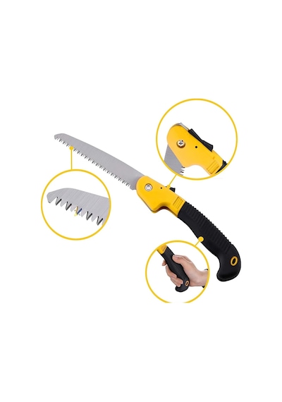 Şahin Tools Sht-018 Katlanır Budama Testeresi - 18 Cm Yüksek Karbonlu Çelik Bıçak, Ergonomik Tu