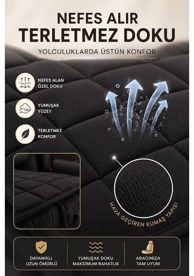 Araç İçi Soft-kaymaz Taban Cepli Terletmez Araç Oto Minder Seti 99301424