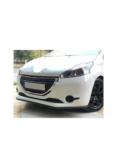 Peugeot 208 Uyumlu Ön Lip Tampon Eki Body Kit Yumuşak Mat Siyah Kırılmaz