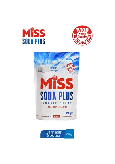 Miss Soda Plus Çamaşır Sodası, 500 G, Toz Deterjan