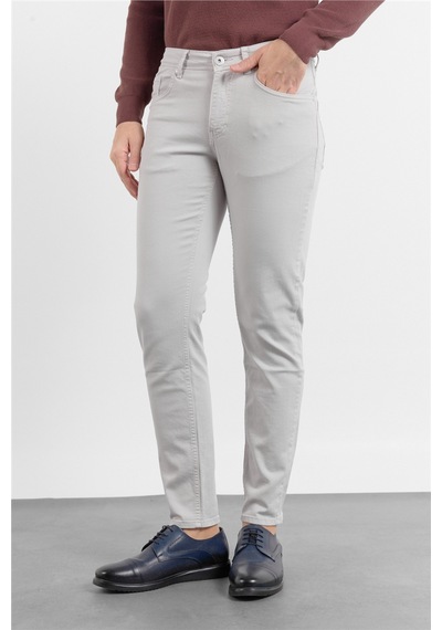 İmza Taş Rengi 5 Cep Düz Paça Gabardin Slim Fit Pamuklu Pantolon 1003260318