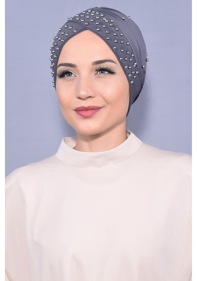 Melodi Scarf Kadın Tesettür İncili Taşlı Havuz Dış Bone Koyu Gri Koyu Gri Melodi Scarf Kadın Tesettür İncili Taşlı Havuz Dış Bone Koyu Gri Koyu Gri