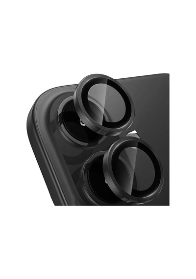 Apple iPhone Uyumlu  16 Frms Mikro Kamera Lens Koruyucu - Siyah Siyah