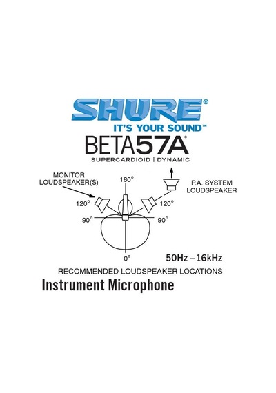Shure Beta 57a Enstrüman Mikrofon