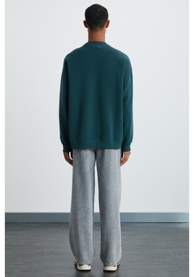 Grımelange Hat Erkek Yumuşacık Yeşil Sweatshirt Yeşil