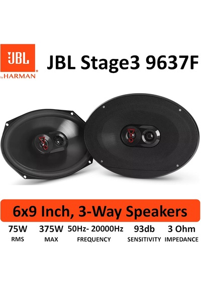 Jbl Stage3 9637f-375w Max-75w Rms-kaliteli-profesyonel-3 Yollu- 6x9" Oval Coaxial Hoparlör-kapaklıdır